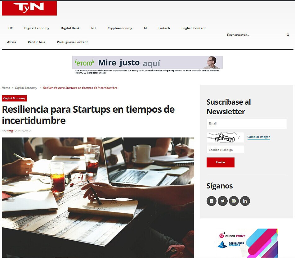 Resiliencia para Startups en tiempos de incertidumbre